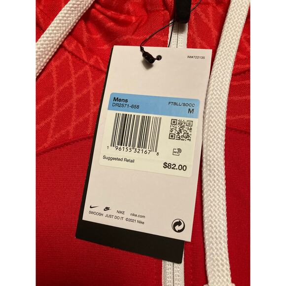 Nike Dri-FIT Strike 23 Hooded Soccer Track Jacket Red Sz M - Picture 3 of 6